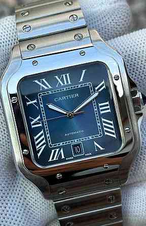 Швейцарський годинник Cartier Santos Silver-Blue Харків