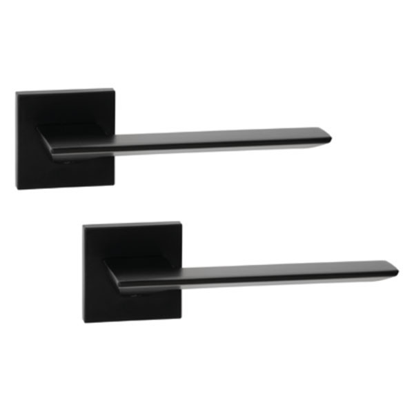 Ручка для дверей на квадратній розетці Кедр Ультра 21.175 чорний матовий Київ - фото 1