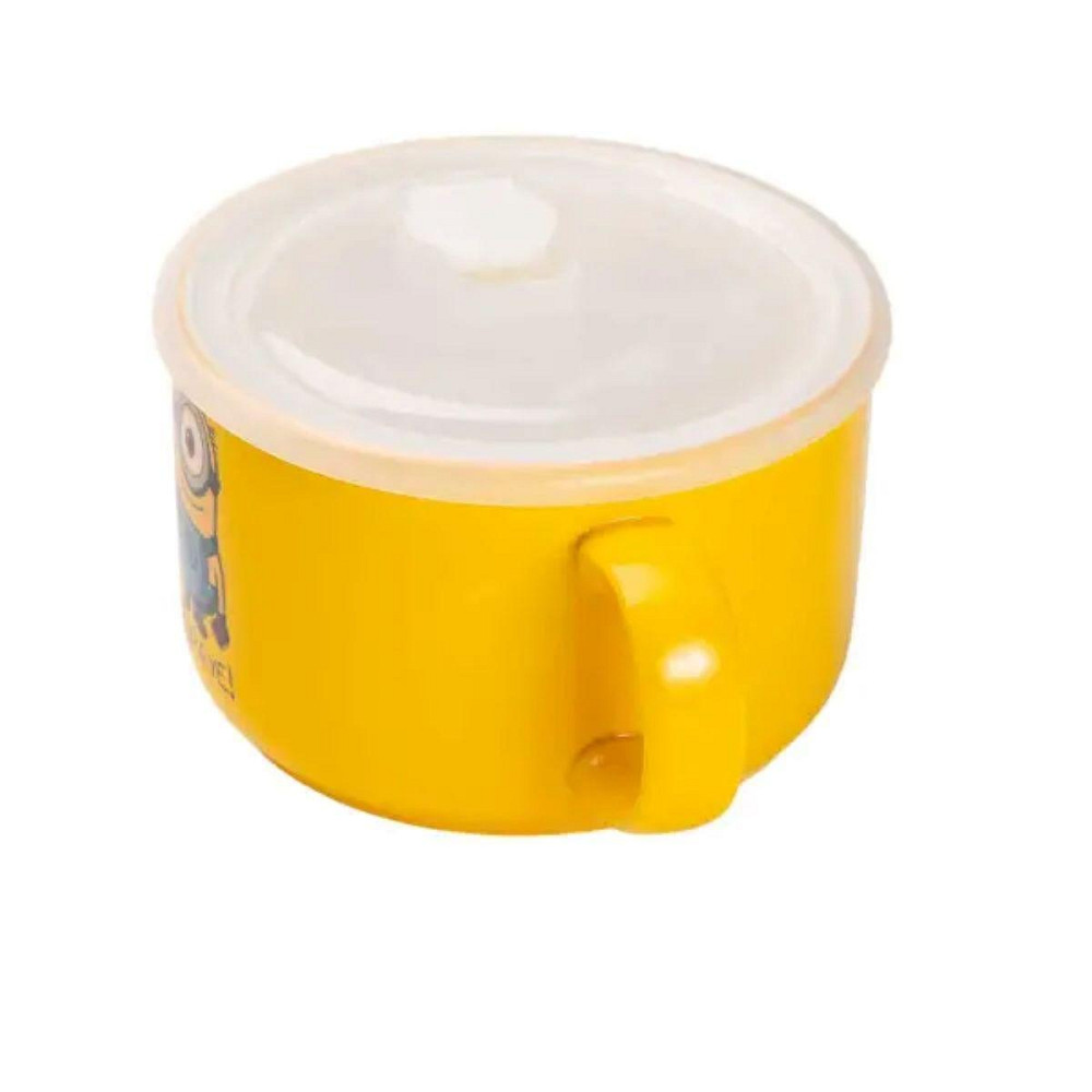 Миска фарфоровая с пластиковой крышкой, 900 мл, для супа и лапши HP-15-18BM Киев - изображение 3