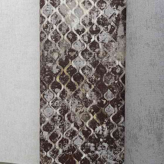 Обои метровые винил на флизелине Decowall Retro геометрия абстракция под старину волны коричневые серые Киев