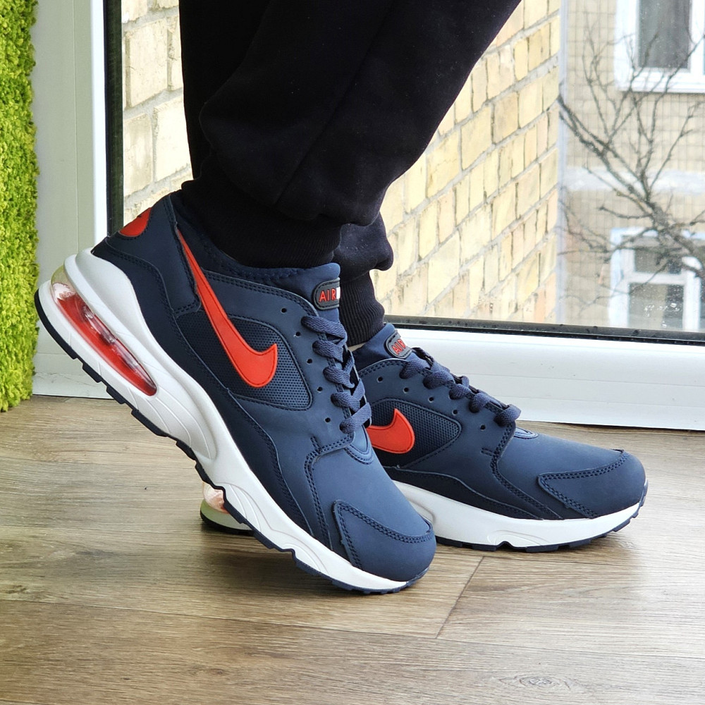 Мужские Синие Кроссовки Nike Air Max 93 Кожаные Найк (размеры: 41,42,43,44,45,) Видео Обзор Днепр - изображение 4