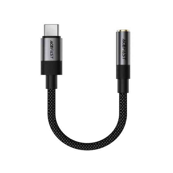 Аудио кабель ACEFAST J12 Type-C to 3.5mm female, nylon braid, 0,15m, Black Одесса