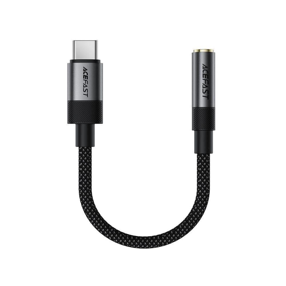 Аудіокабель ACEFAST J12 Type-C to 3.5mm female, nylon braid, 0,15m, Black Одеса - фото 1