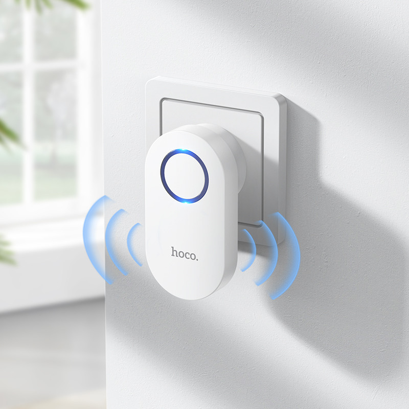 Дзвінок HOCO HI25 210 mAh wireless doorbell (EU) White Одеса - фото 8