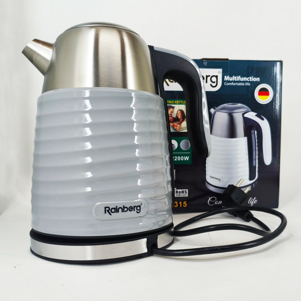 Електрочайник з автоматичним вимкненням при закипанні Rainberg, Тихий чайник, Чайник для дому зручний EU-85 Івано-Франківськ - фото 2
