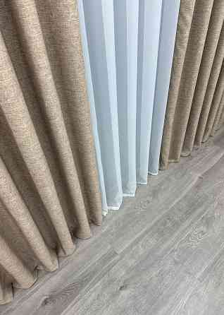 Шторна тканина льон фактурний легкий, колекція “ALORA-TON” колір капучино 1876ш Київ