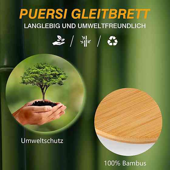 Доска скользящая PUERSI TMG-P-2 бамбуковая для Thermomix TM6 TM5 с колесами вращающаяся для подачи закусок и Киев