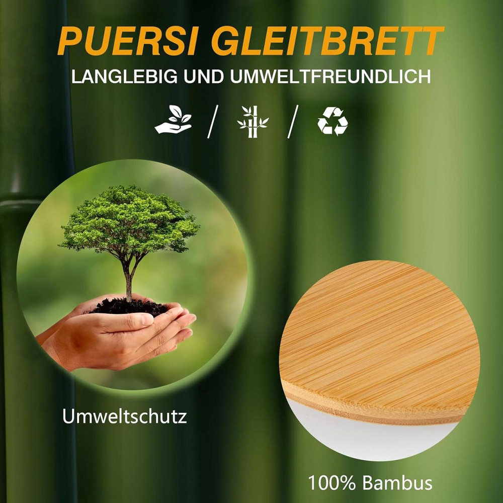 Доска скользящая PUERSI TMG-P-2 бамбуковая для Thermomix TM6 TM5 с колесами вращающаяся для подачи закусок и Киев - изображение 6
