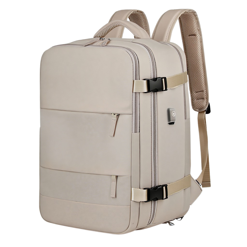 Рюкзак городской для путешествий дорожный с влагозащитой материал с портом для заряки 40х20х25 см,бежевый Каменец-Подольский - изображение 1