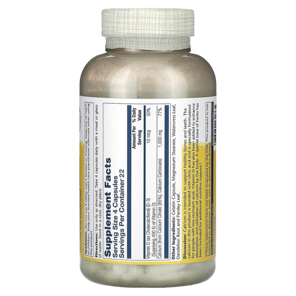 Цитрат кальцію Solaray Calcium Citrate 1000 мг 90 капс Київ - фото 2