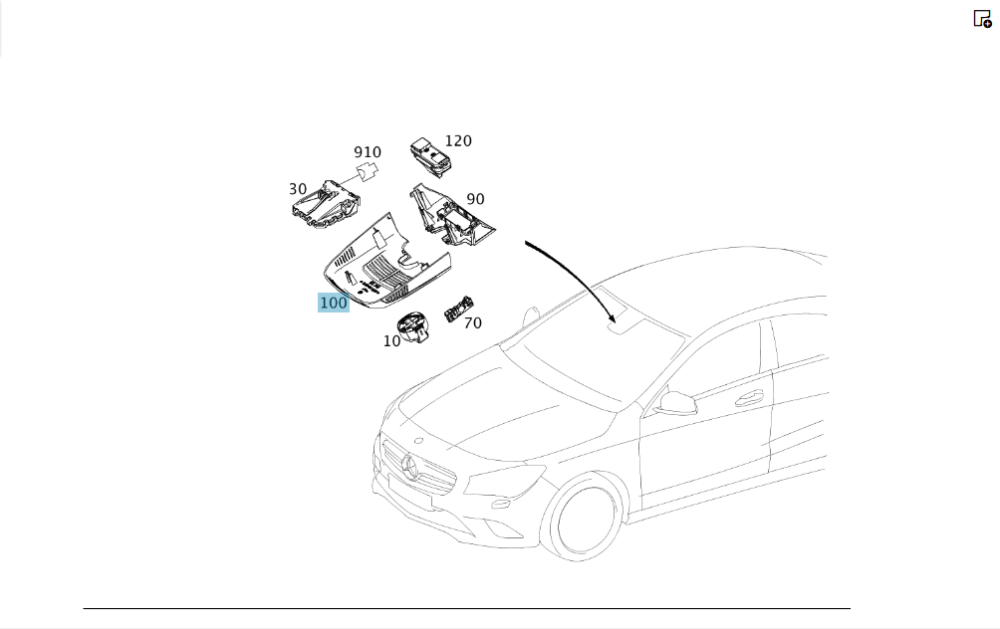 Mercedes-Benz  A1768210036 9051 Накладка на лобовому склі під датчик дощу та сонця CLA C117 GLA X156 A-class W176 Одесса - изображение 2