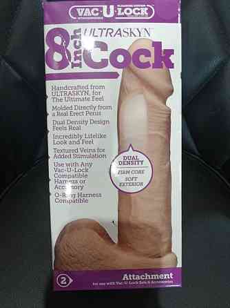 Фалоімітатор Doc Johnson Vac-U-Lock - 8 Inch ULTRASKYN Cock White (м'яте паковання!!!) Sex Aura Київ