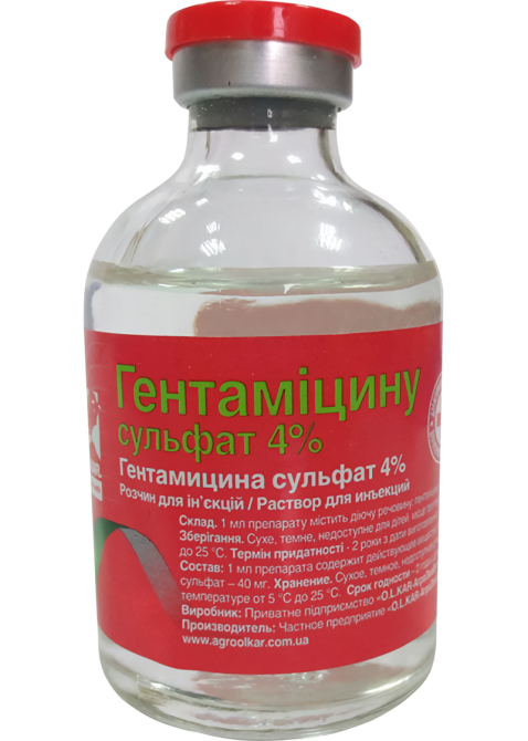Гентамицин-4% 100 мл O.L.KAR Винница - изображение 1