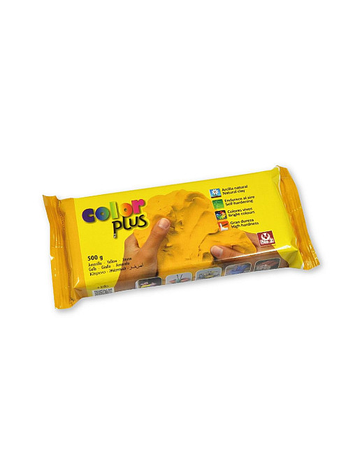 Паста для ліплення (глина) самозастигаюча Sio-2 COLOR PLUS жовта 500г. (21 620 002) Киев - изображение 1