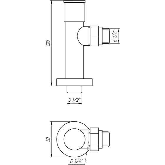 Кран вентильний кутовий з американкою SOLOMON LUX 1/2″ CHROM 7777 (2шт. КОМПЛЕК )   (1уп) Тернополь