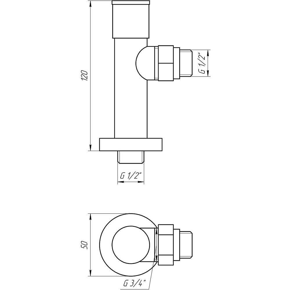 Кран вентильний кутовий з американкою SOLOMON LUX 1/2″ CHROM 7777 (2шт. КОМПЛЕК )   (1уп) Тернопіль - фото 5