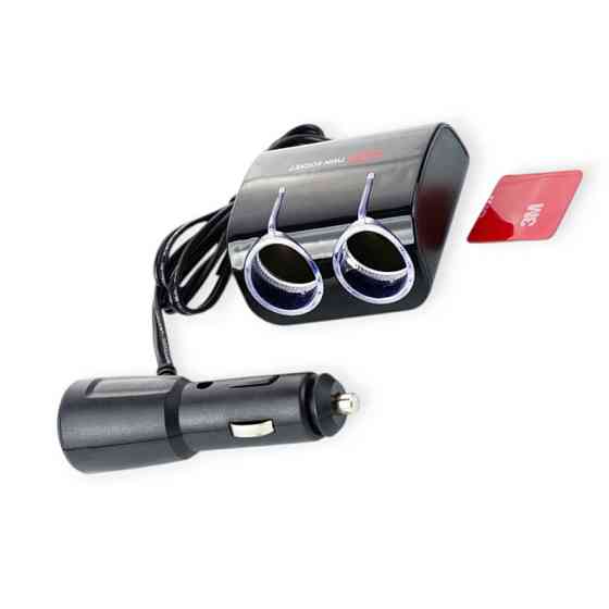 Разветвитель прикур. 2 вых. 5А, 60Вт, 1 USB 1.0А, провод 0,7м, Евро 12 Atelie Мукачево