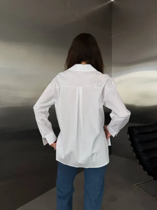 Жіноча сорочка oversize з преміум котону Туреччина — чорний, барбі, молоко Одеса - фото 13