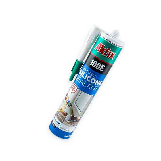 Герметик силіконовий санітарний універсальний Akfix 100E 280 мл чорний Мукачево