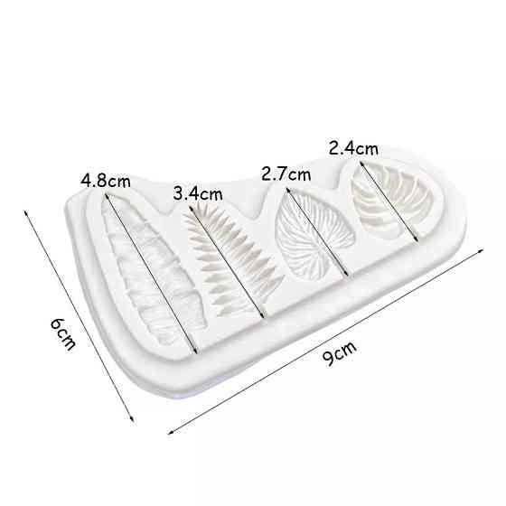 Силиконовый молд Листья 9 на 6 см серый Киев