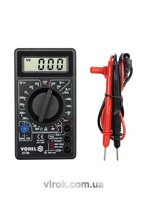 Мультиметр для вимірювання електричних параметрів VOREL : цифровий [12/72] Одеса - фото 1