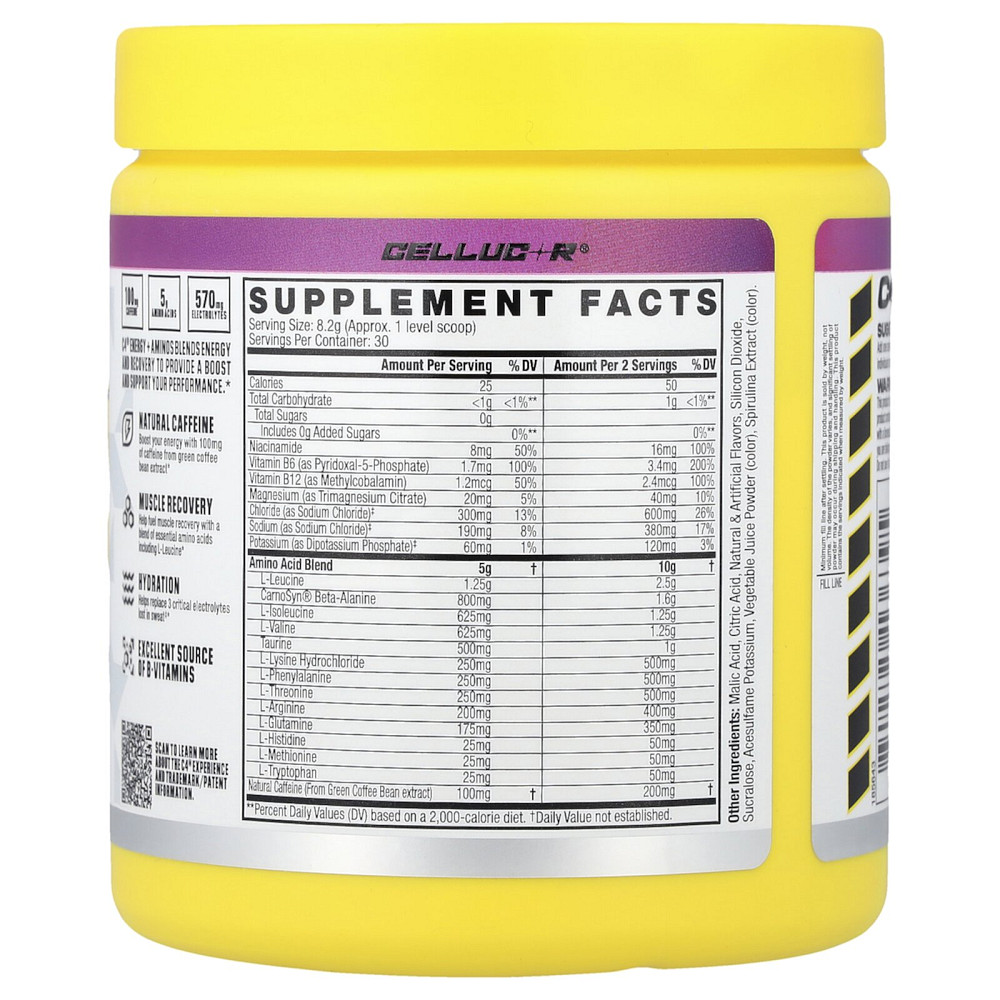 Передтренувальний стимулятор з амінокислотами Cellucor C4 Energy + Aminos 246 g (Grape) Луцьк - фото 2