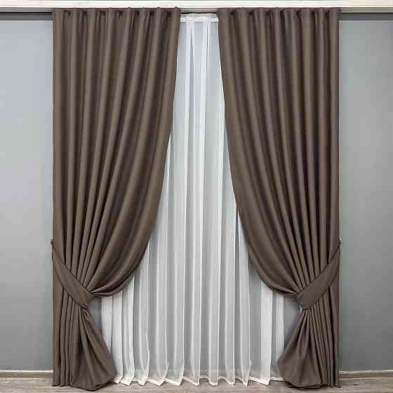 Комплект готовых штор VR-Textil Bagema Rvs № 2070ш Кофейный 200х290 см 2 шт (32-454) Киев