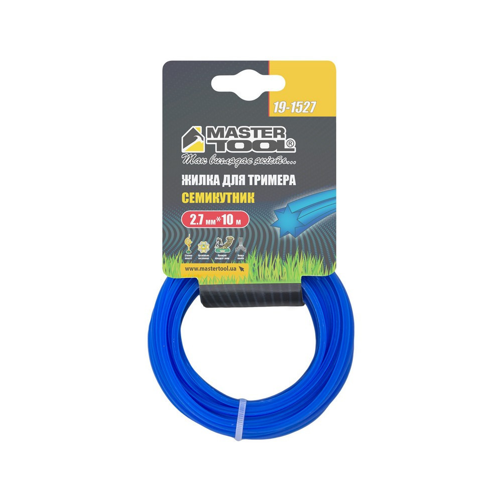 Леска для триммера MASTERTOOL СЕМИУГОЛЬНИК 2,70 мм 10 м 19-1527 Ровно - изображение 2