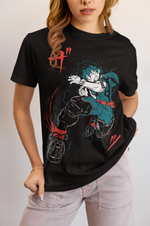 Футболка аниме Моя геройская академия оверсайз (S/M/L) Черний AnimeJ0723 Днепр