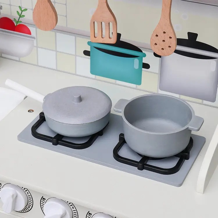 Дитяча інтерактивна ігрова дерев'яна кухня AVKO Ліана з посудом для дітей звукові та світлові ефекти Київ - фото 4