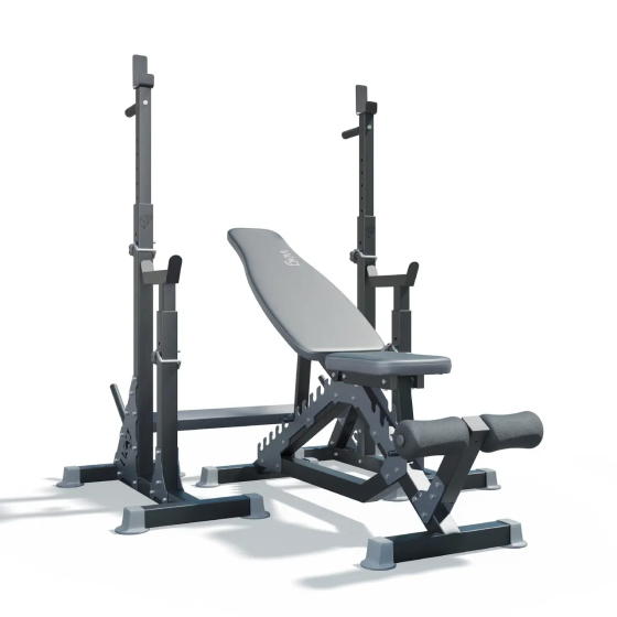 Лавка регульована для жиму WCG Defender + Стійки під присяд зі страховкою Bugai Pro Київ