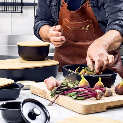 Миска KitchenAid Matte Oven-to-table з чорного керамограніту з кришкою (CC004972-001) Винница - изображение 4