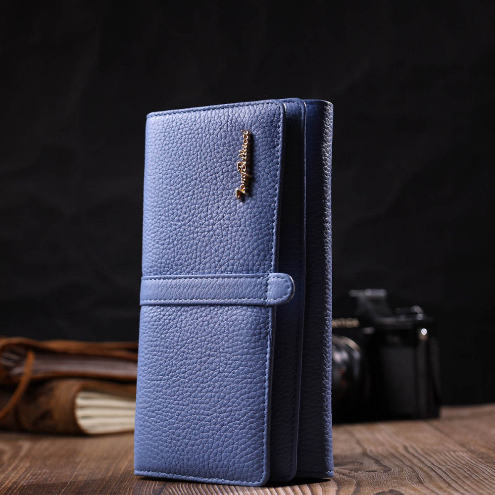 Красивый женский кошелек с большим количеством отделений из натуральной кожи Голубой (Tony Bellucci) Киев - изображение 2