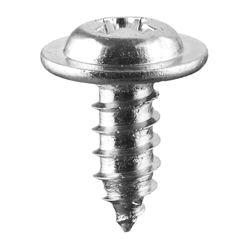 Саморізи, під хрестову викрутку з прес-шайбою, Сріблястий, Метал, Розміри (мм): T-9.8 F-4 H-12.8 Київ - фото 1