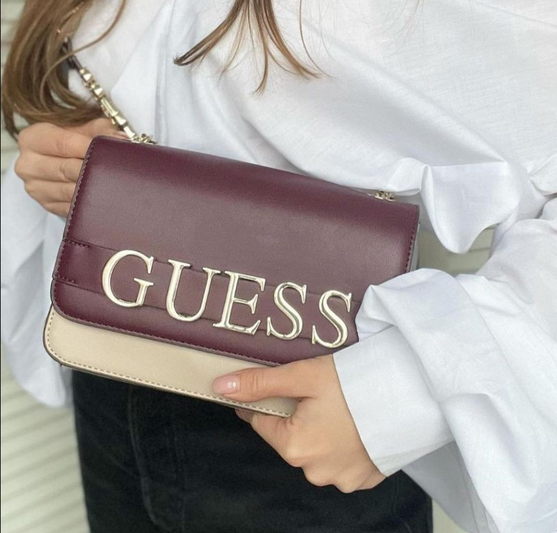 Женская сумка на плечо Guess (W800SS) бордовая Киев - изображение 1