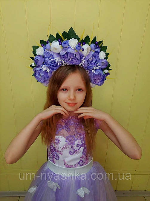 Віночок ободок з квітами "Сценічний зі стрічками" Кривий Ріг - фото 6