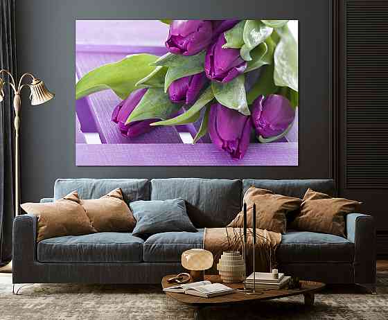 Картина полотно у вітальню / спальню  Тюльпани    MLP_394 ( 60х30см ) 80х160см Київ