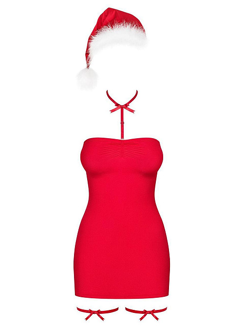 Сорочка Obsessive Kissmas chemise red S/M Sex Aura Київ - фото 3