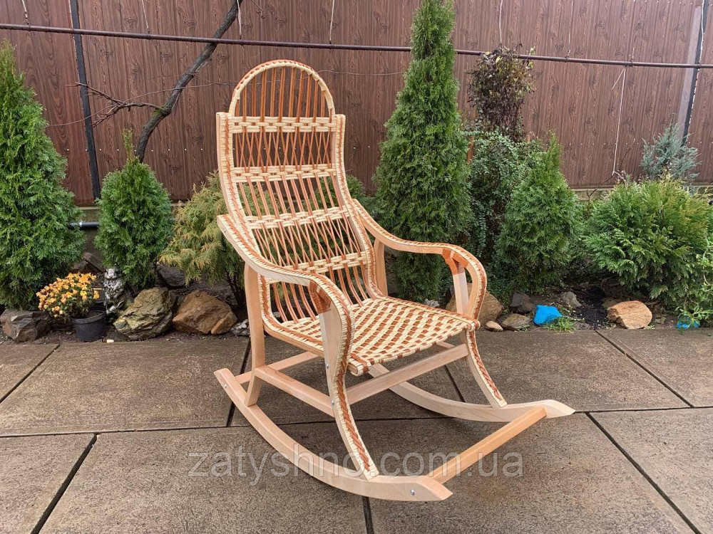 Плетеное белое кресло качалка (разборное) Киев - изображение 5