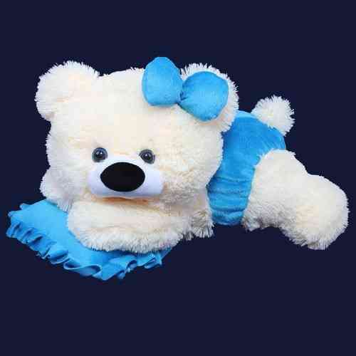 Аліна плюшевий ведмедик малятко 45 см Біло-блакитний Київ