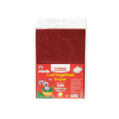 Кольоровий картон Maxi A4 Гофрокартон металізований 21х29,7 см червоний (MX61903) Вінниця - фото 1