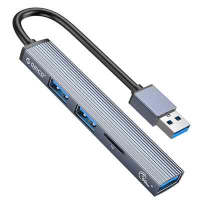 Концентратор Orico USB-A to USB3.0, 2xUSB2.0, TF (AH-A12F-GY-BP) (CA913770) Винница