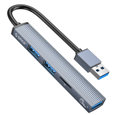 Концентратор Orico USB-A to USB3.0, 2xUSB2.0, TF (AH-A12F-GY-BP) (CA913770) Винница - изображение 1