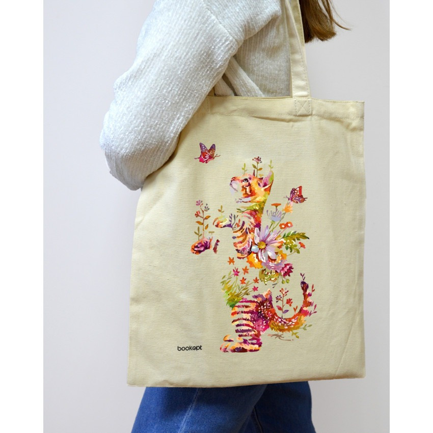 Екошопер BookOpt BK4050 Грайливий кіт з метеликом бежевий Київ - фото 8