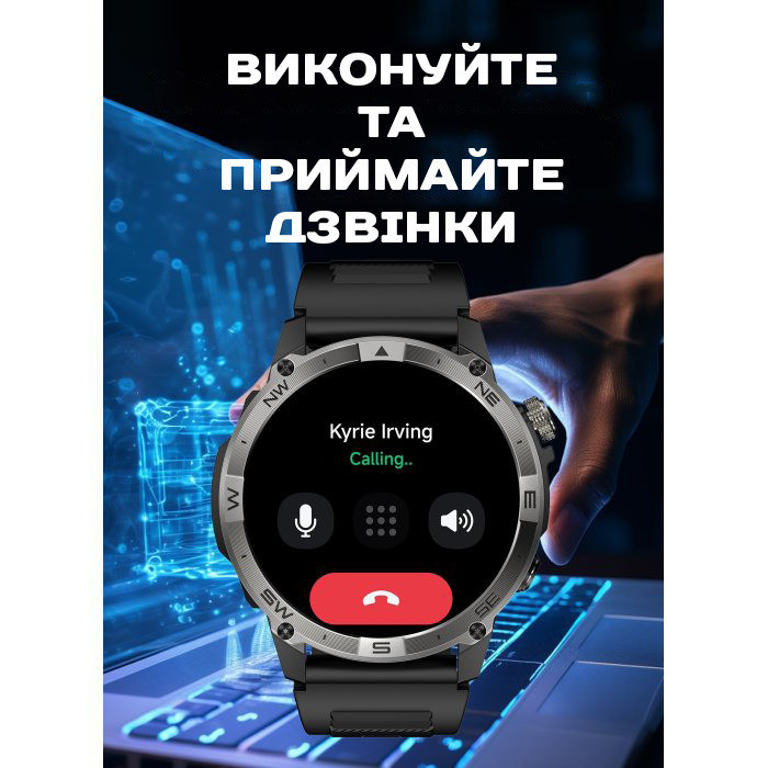 Умные часы North Edge GPS Smart Titan с компасом Черный Винница - изображение 20