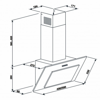 Витяжка кухонна Eleyus VERTICAL 700 50 BG (VERTICAL70050BG) Вінниця - фото 7