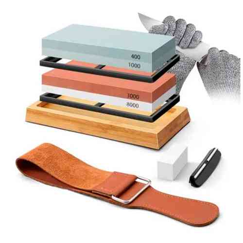 Набір для заточування ножів з бамбуковою підставкою, професійний Вінниця