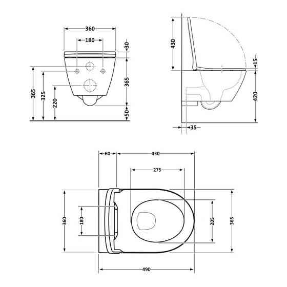 Унитаз подвесной Qtap Robin ML Ultra Quiet 490×365×325 мм, с сиденьем  Soft-close MagLock, White QTROBML26W49621 Киев