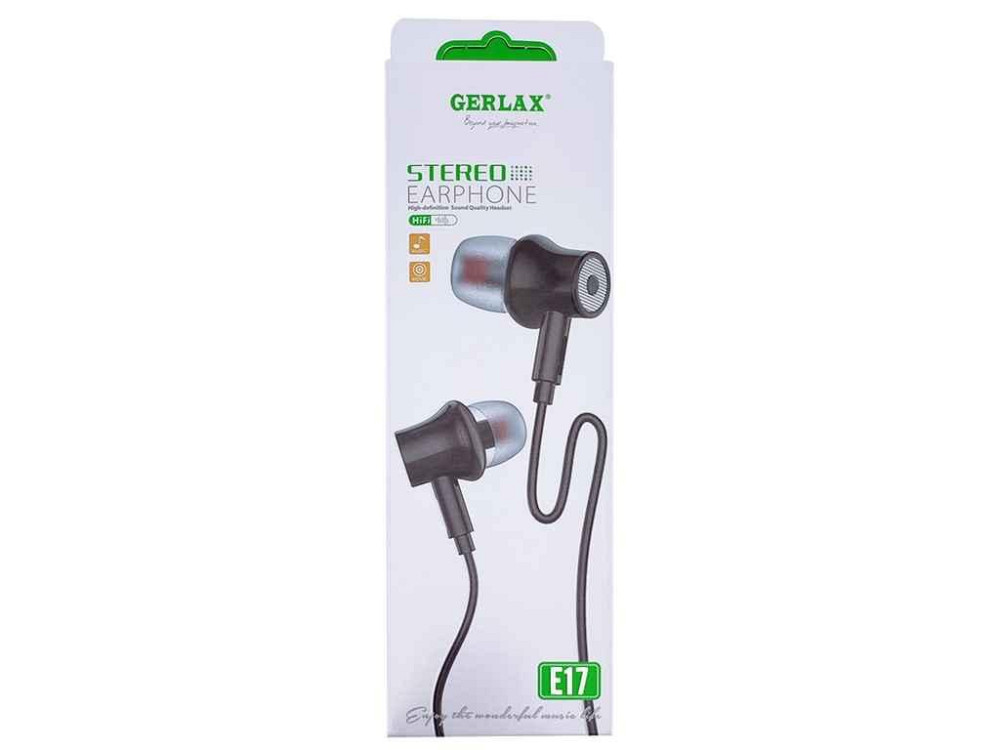 Навушники Hands Free E17 чорні 1,2 м ТМ Gerlax Solmir Київ - фото 1