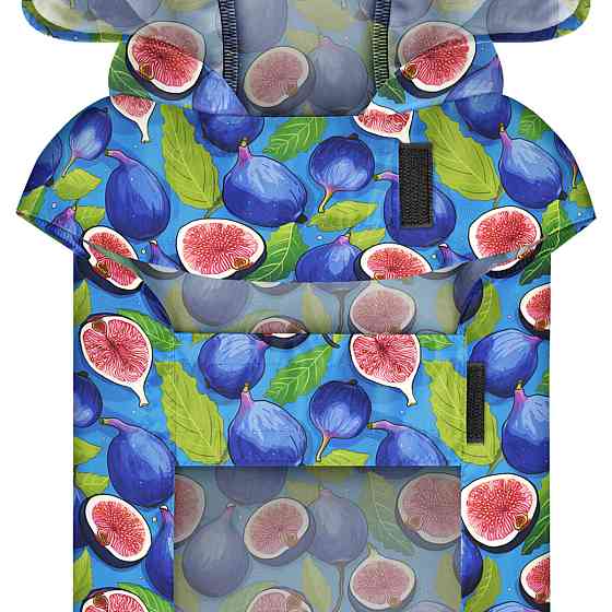 Дощовик-накидка з капюшоном для собак WAUDOG Clothes, малюнок "Інжир", XL, А 55-61 см, B 68-80 см, С 42-52 см Київ